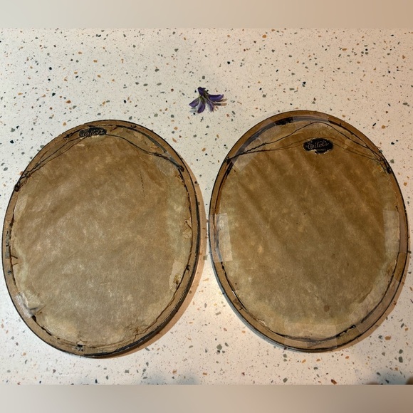 Vintage Hand Embroidery Oval Framed Needlepoint‎ Flowers Wall Hanging Set of 2 - Picture 6 of 8